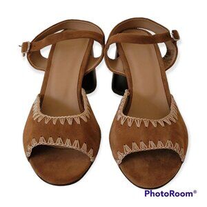 Huma Blanco Tan Suede Open Toe Sandals size 10